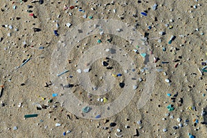 Plastic pollution of the shore