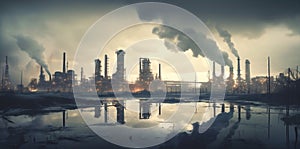 Pollution factory smoke energy refinery industrial production