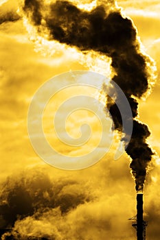 Pollution From Factory Smoke Smokestack Chimney Environment