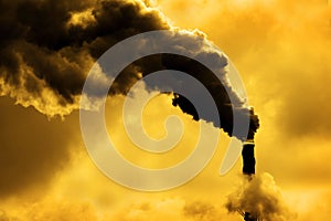 Pollution From Factory Smoke Smokestack Chimney Environment