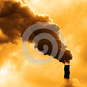 Pollution From Factory Smoke Smokestack Chimney Environment