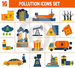 Pollution Icons Set