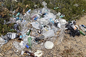 Pollution - Rubbish dumped on a beach - Cyprus