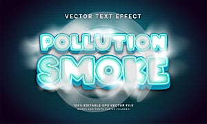 Pollution smoke editable text effect with blue color theme