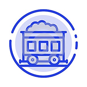 Pollution, Train, Transport Blue Dotted Line Line Icon