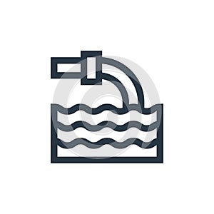 pollution vector icon isolated on white background. Outline, thin line pollution icon for website design and mobile, app