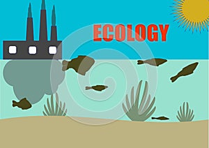 Pollution of water bodies by industrial waste emissions.