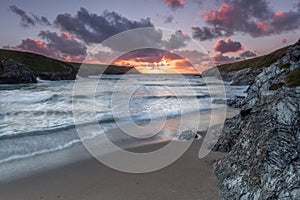 Polly Joke beach Sunset, West Pentire, Cornwall