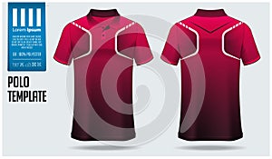 Polo shirt mockup template design for soccer jersey, football kit, sportswear. Sport uniform in front view, back view. Vector.
