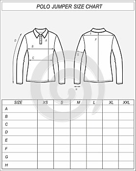 Polo jumper size chart. Sweatshirt photo