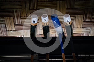 Polo mallets in the polo field