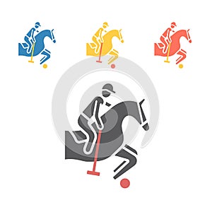 Polo player icon. Vector signs for web graphics.