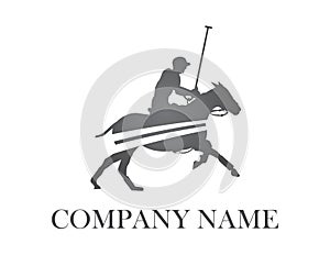 Polo player logo on white background