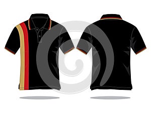 Polo Shirt Design Vector With Black/Red/Golden Colors.