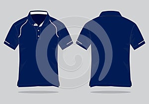 Polo Shirt Design Vector With Navy/White Colors.