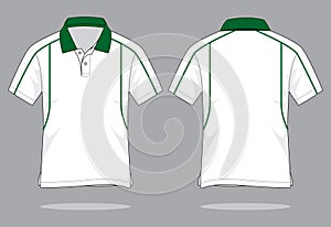 Polo Shirt Design Vector With White/Green Colors.