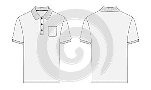polo shirt flat sketch template vector illustration.