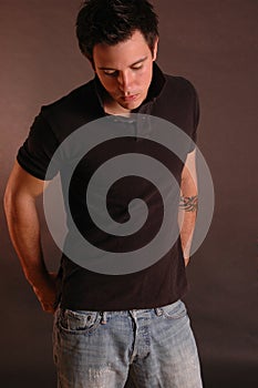 Polo shirt and jeans