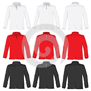 Polo shirt with long sleeves