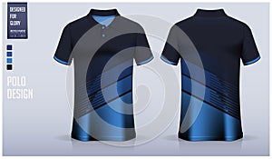 Polo shirt mockup template design for soccer jersey, football kit or sport uniform.