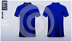 Polo shirt mockup template design for soccer jersey, football kit or sportswear.