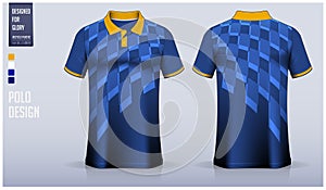 Polo shirt mockup template design for soccer jersey, football kit or sportswear.