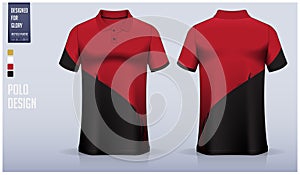 Polo shirt mockup template design for soccer jersey, football kit or sportswear. Sport uniform in front view and back view.