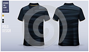 Polo shirt mockup template design for soccer jersey, football kit or sportswear. Sport uniform in front view and back view.