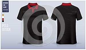 Polo shirt mockup template design for soccer jersey, football kit or sportswear. Sport uniform in front view and back view.