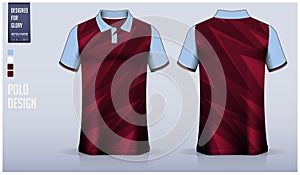 Polo shirt mockup template design for soccer jersey, football kit or sportswear. Sport uniform in front view and back view.