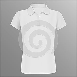 Polo Shirt Mockup. White Vector Isolated Template