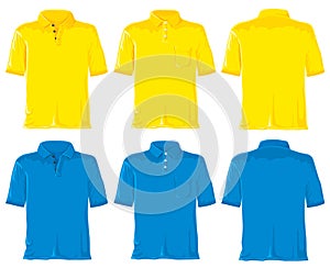 Polo shirt set. Yellow & blue