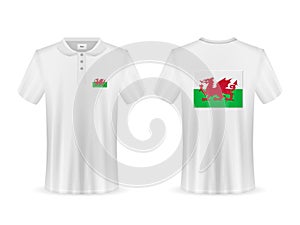 Polo shirt with Wales flag