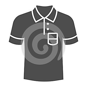 Polo solid icon, Summer clothes concept, unisex shirt sign on white background, casual t-shirt icon in glyph style for