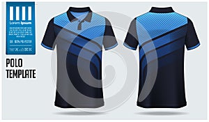 Polo t-shirt mockup template design for soccer jersey, football kit or sportswear.