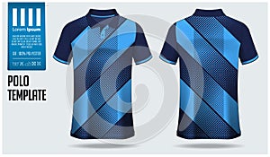Polo t-shirt mockup template design for soccer jersey, football kit or sportswear. Sport uniform in front view, back view. Vector.