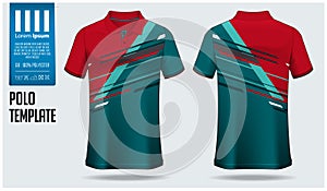 Polo t-shirt mockup template design for soccer jersey, football kit or sportswear. Sport uniform in front view, back view. Vector.