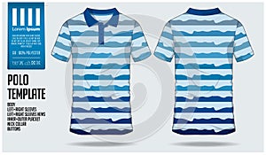 Polo t shirt sport design template for soccer jersey, football kit or sport club. Sport uniform in front view and back view.