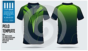 Polo t shirt sport design template for soccer jersey, football kit or sport club. Sport uniform in front view and back view.