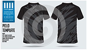 Polo t shirt sport design template for soccer jersey, football kit or sport club. Sport uniform in front view and back view. photo