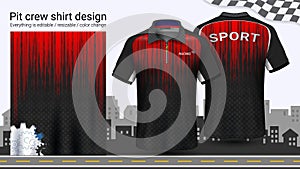 Polo t-shirt with zipper, Racing uniforms mockup template for Active wear and Sports clothing. photo