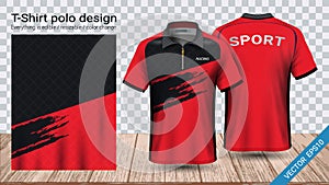 Polo t-shirt with zipper, Soccer jersey sport mockup template for football kit or activewear uniform