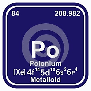 Polonium Periodic Table of the Elements Vector illustration eps 10