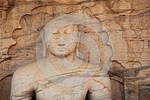 Polonnaruwa Gal Vihara Buddhist Statue. Sri Lanka