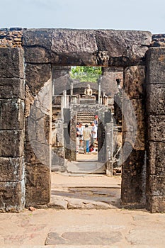 POLONNARUWA, SRI LANKA - JULY 22, 2016: Hatadage, ancient relic shrine in the city Polonnaruwa, Sri Lan