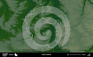 Polski Trambesh outlined, Bulgaria. Physical