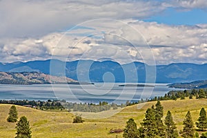 Polson, Montana with Flathead Lake in the background photo