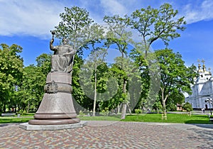Poltava is a city in Ukraine. The monument to the hetman.