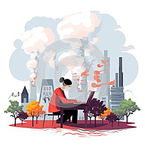 polution Illustration background.