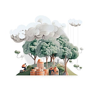 polution Illustration background.